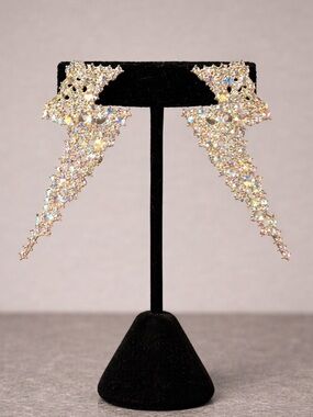 Electric Effulgence Gold Lightning Bolt Post Earrings. NEW